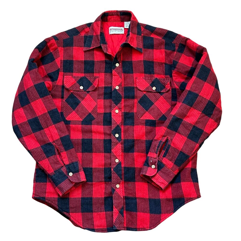 Vintage Mcgregor Chore Coat Flannel Shirt Jacket Buffalo Plaid Medium 90s Grunge